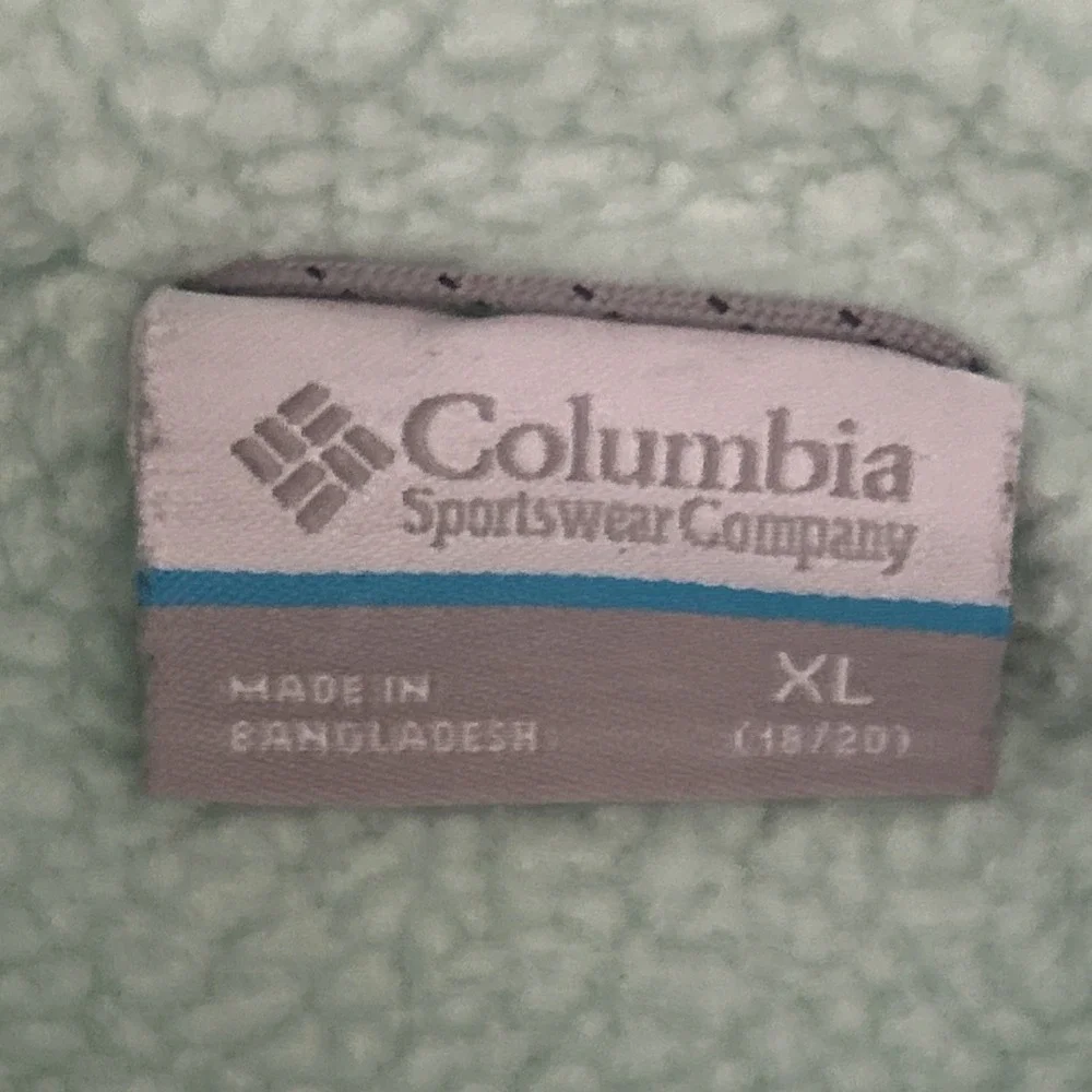 Columbia Girls Turquoise Hooded Jacket Fleece Lined‎ Waterproof Windbreaker XL